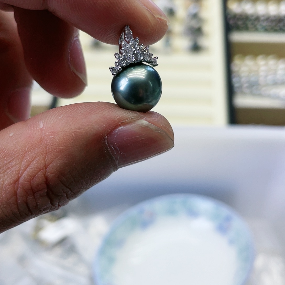 海水珍珠颈饰银S925镶嵌