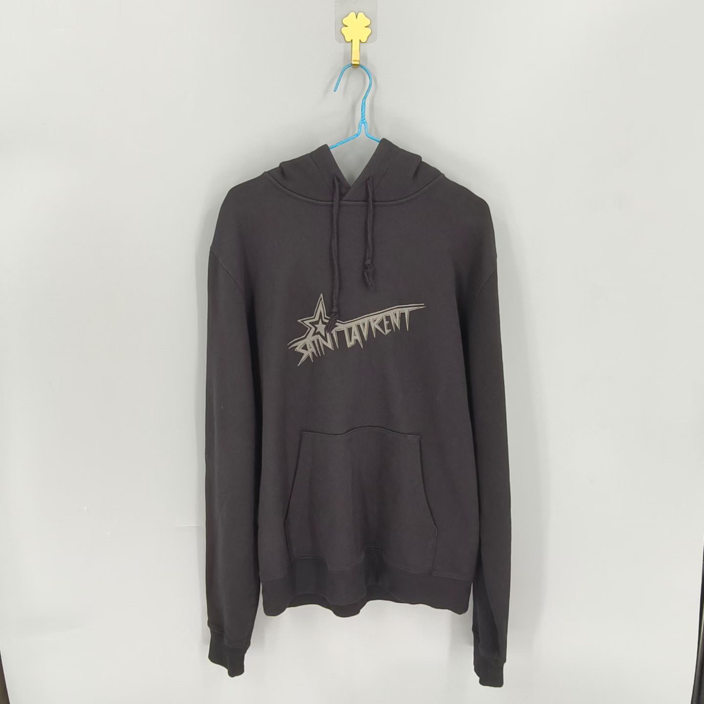 99新 YSL/圣罗兰 葡萄籽奢潮/SAINT LAURENT印花连帽卫衣/S