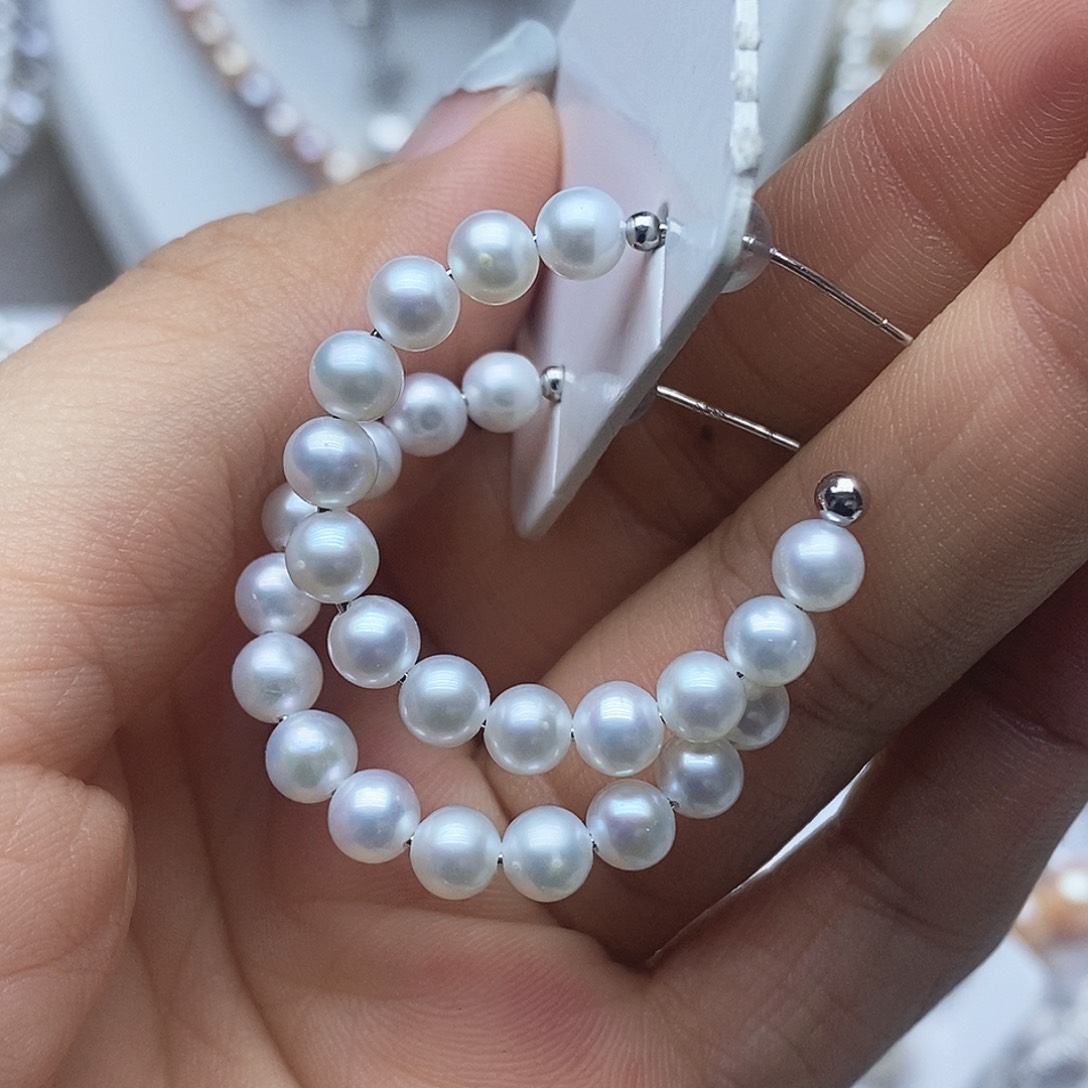 未镶嵌淡水珍珠耳钉