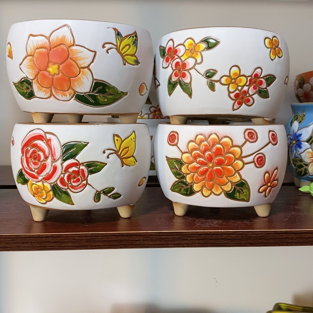 红陶韩式多肉植物花盆