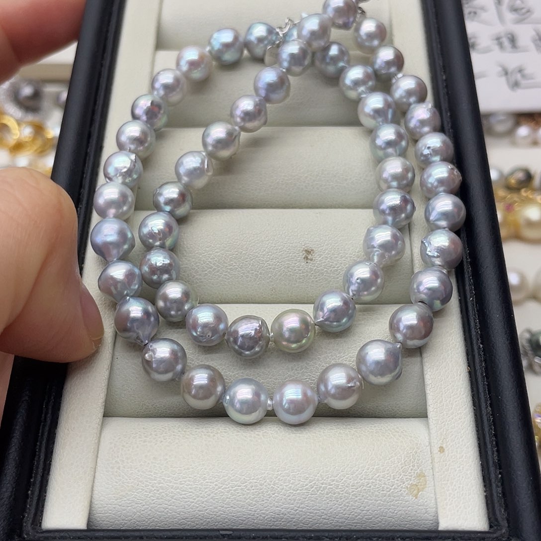 海水珍珠银S925镶嵌项链