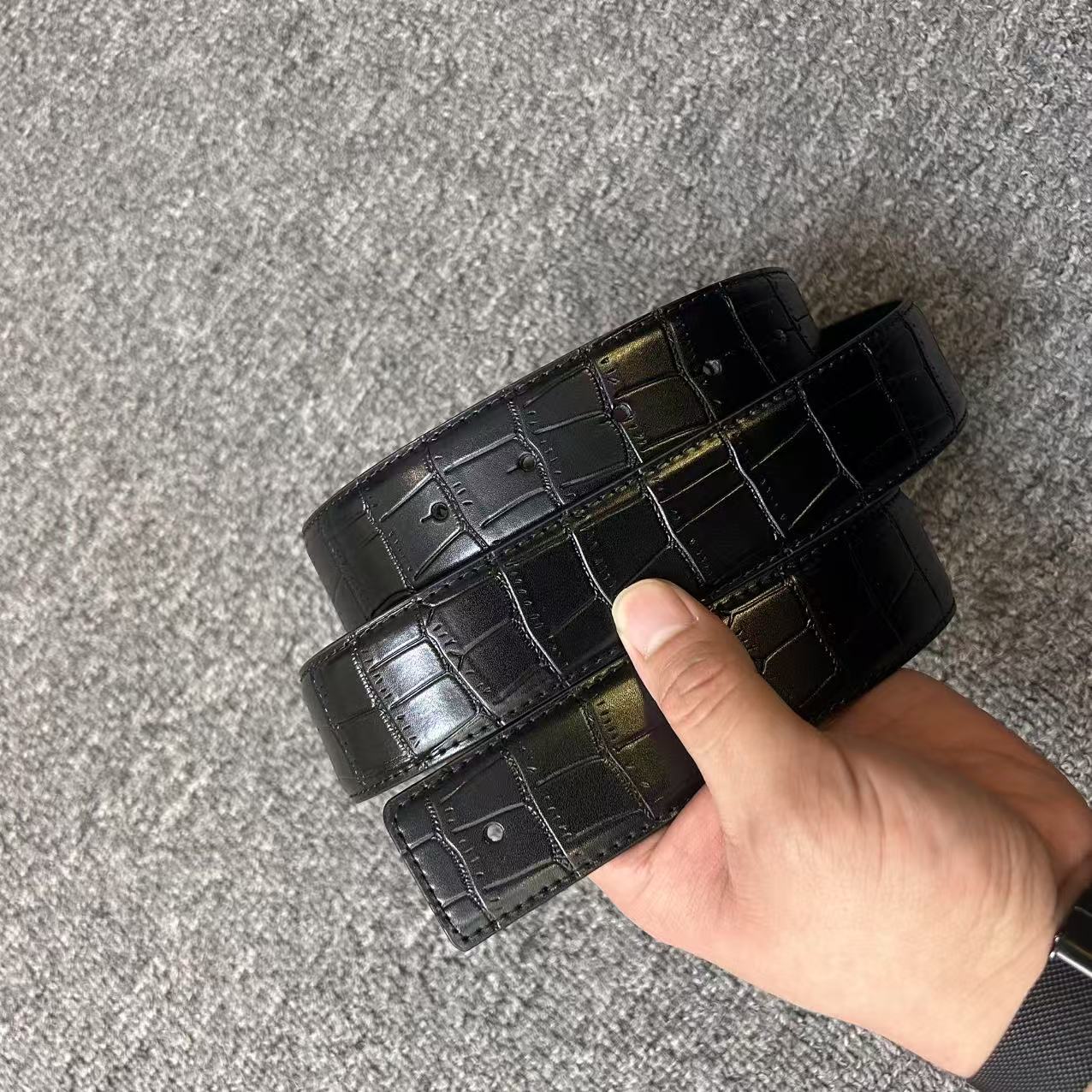 （单皮带）3.8宽LU皮腰带腰带礼盒装-智