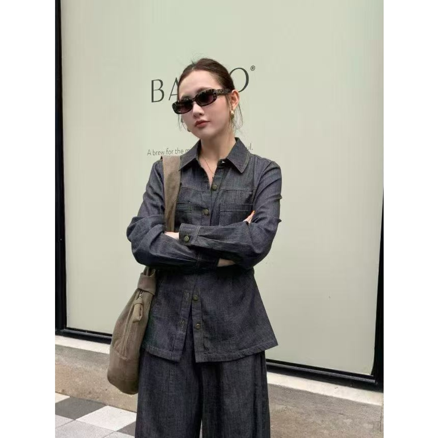 【NO退NO换】-极简风！高级韩系复古牛仔衬衫（MF3815#）M.FIVE