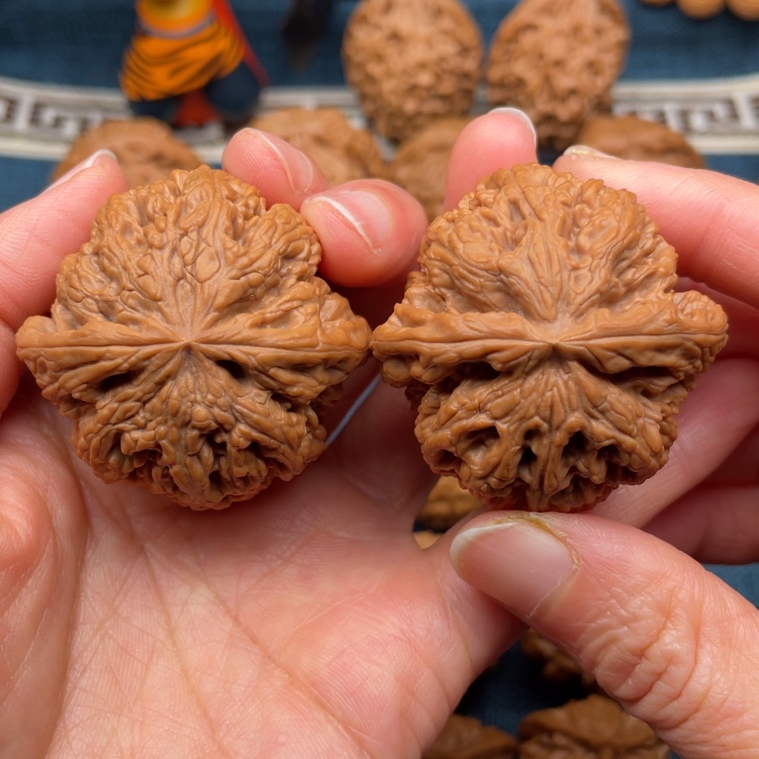 文玩核桃把件44全品毕业球粗筋50克