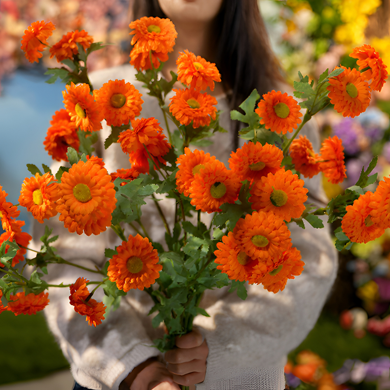 14头太阳花假花仿真花雏花摆设电视柜餐桌装饰品民宿花艺摆件插花