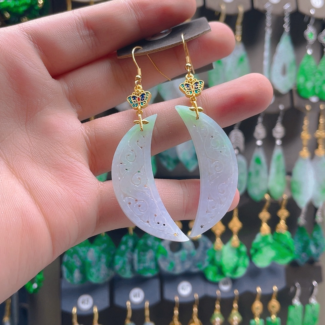 翡翠未镶嵌耳饰翡翠