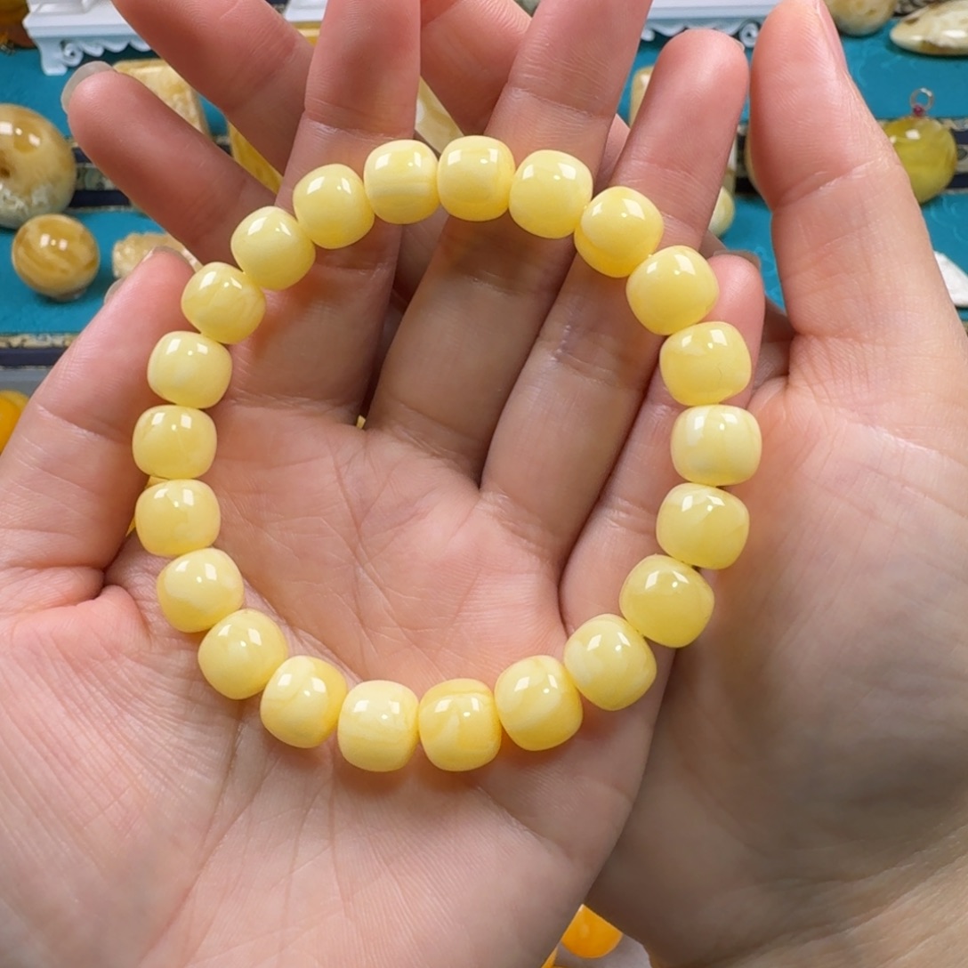 杰***.未镶嵌蜜蜡手链同料