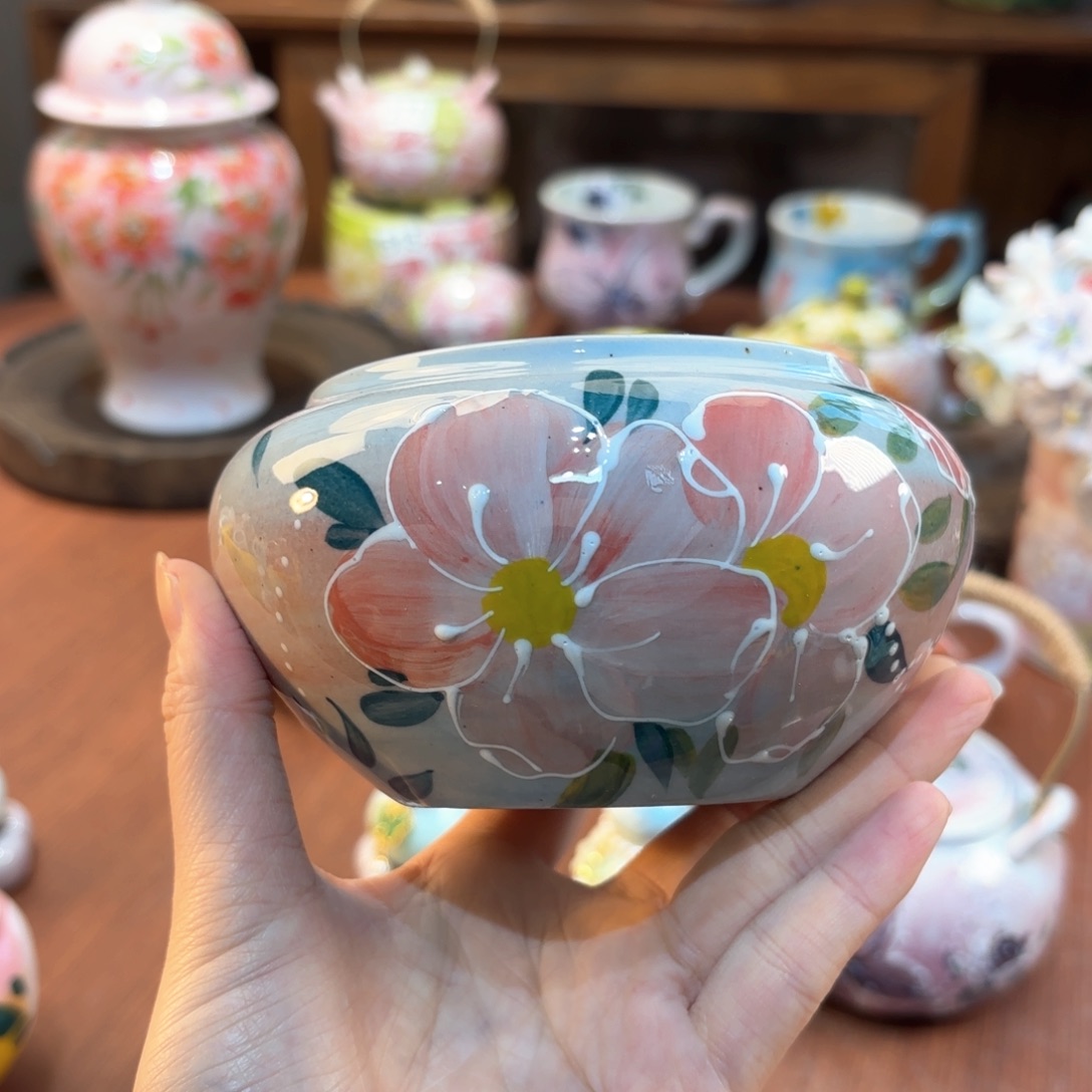 景德镇手绘高温釉下彩陶瓷茶具