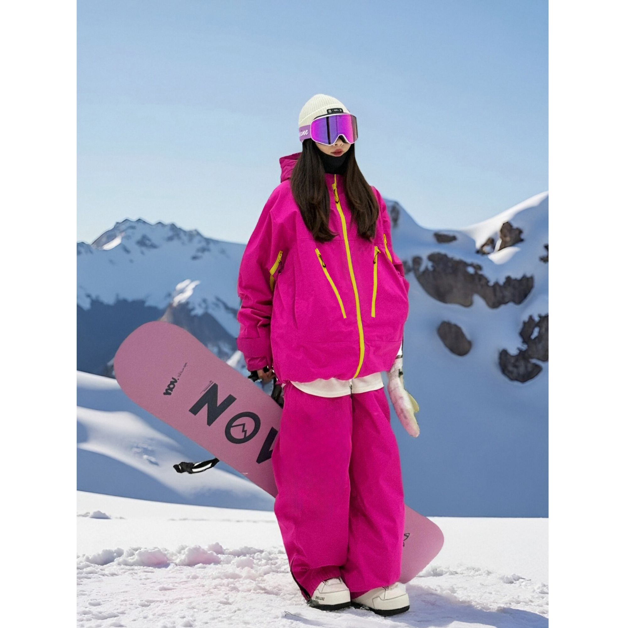 临典火龙果粉滑雪服套装女2025新款户外防风防水单双板雪服外套