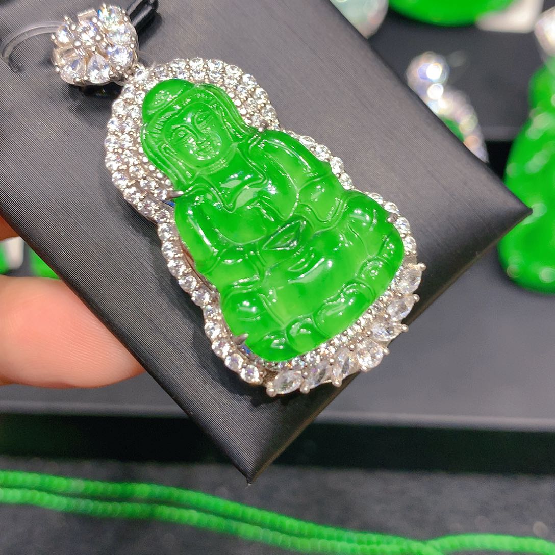 颈饰银S925镶嵌翡翠0008889