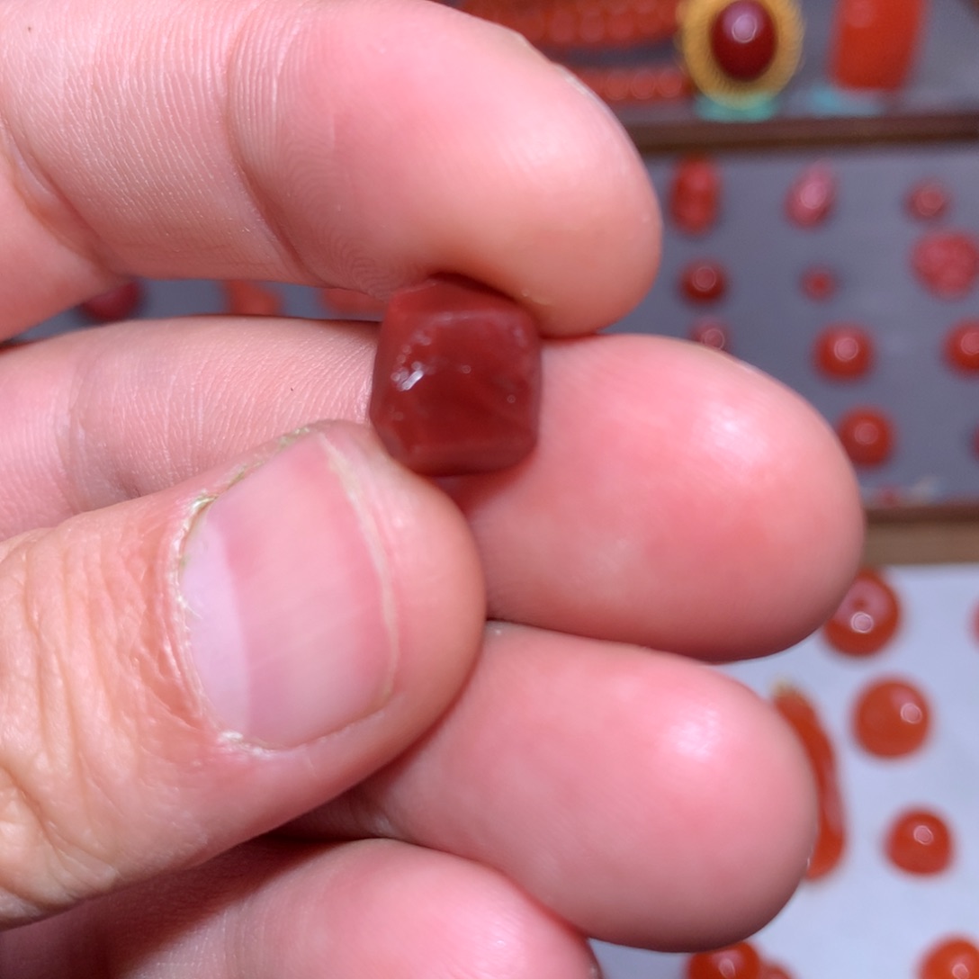 南红玛瑙7➕圆珠微过渡足银镶嵌南**雪