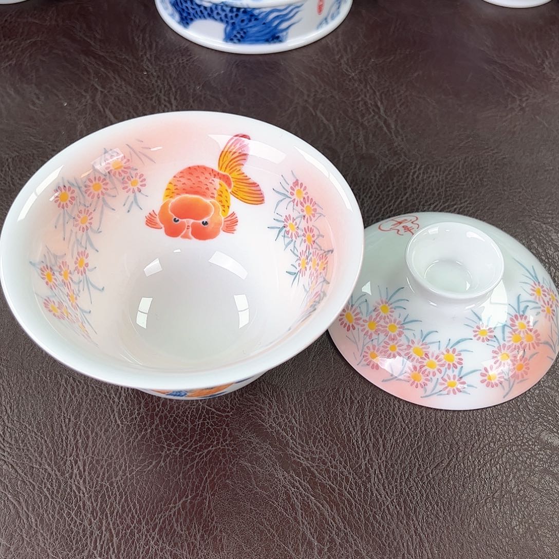 杯手绘高温瓷器瑕疵