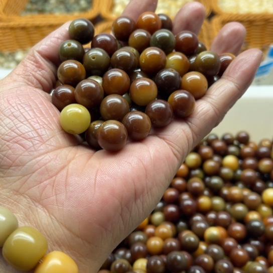 白玉菩提吊坠精品13焦糖圆珠50