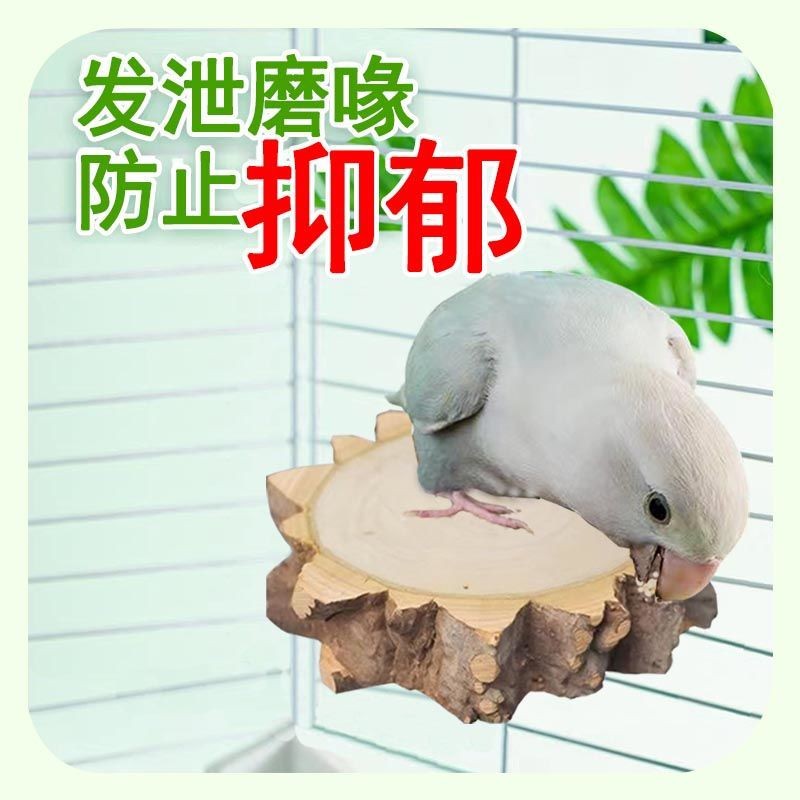 鸟笼配件花椒木站台鹦鹉跳台啃咬玩具磨嘴磨牙牡丹鹦鹉站台站杠
