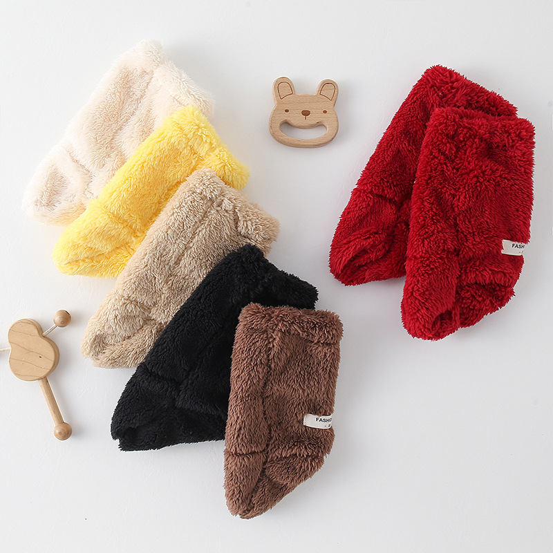 ins韩版婴幼儿毛绒袜套潮男女宝宝冬季保暖双面北极绒袜子鞋防滑
