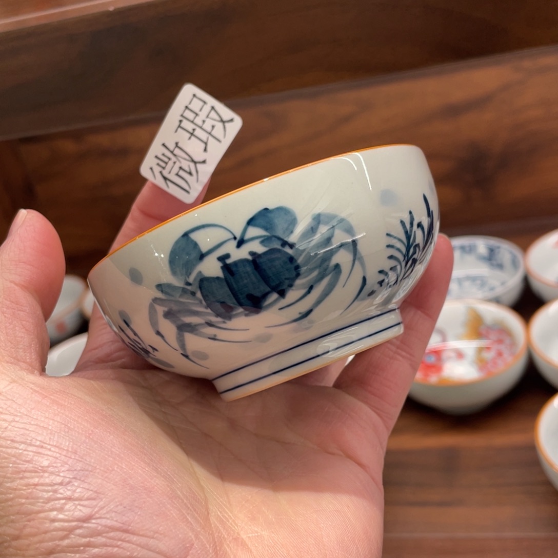 釉下手绘茶具微瑕