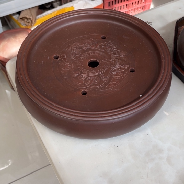 紫砂茶盘花**佛手工紫砂茶盘