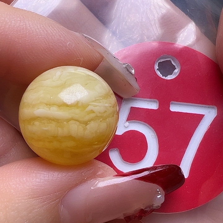 蜜蜡未镶嵌珠宝奇石16.4mm白蜡虎皮圆珠