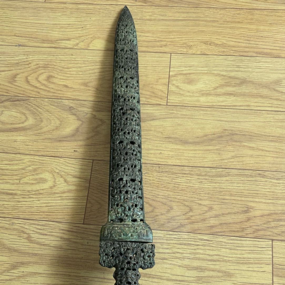 复古青铜剑，家居摆件博古架纯铜制品