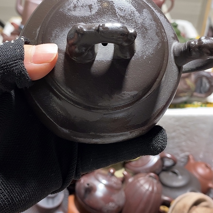 紫砂茶壶花泥微笑