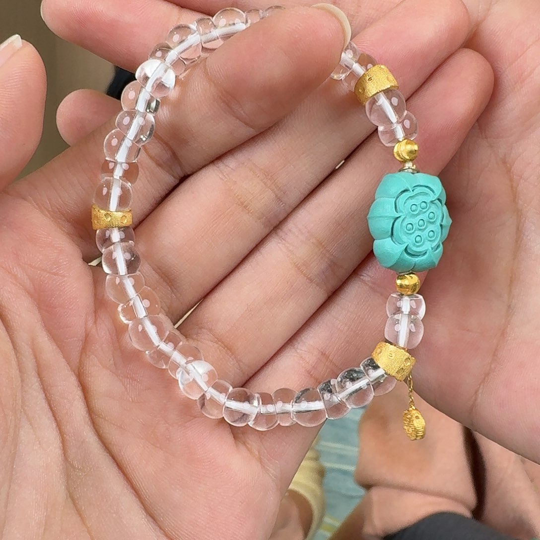 绿松石18K金镶嵌珠宝奇石