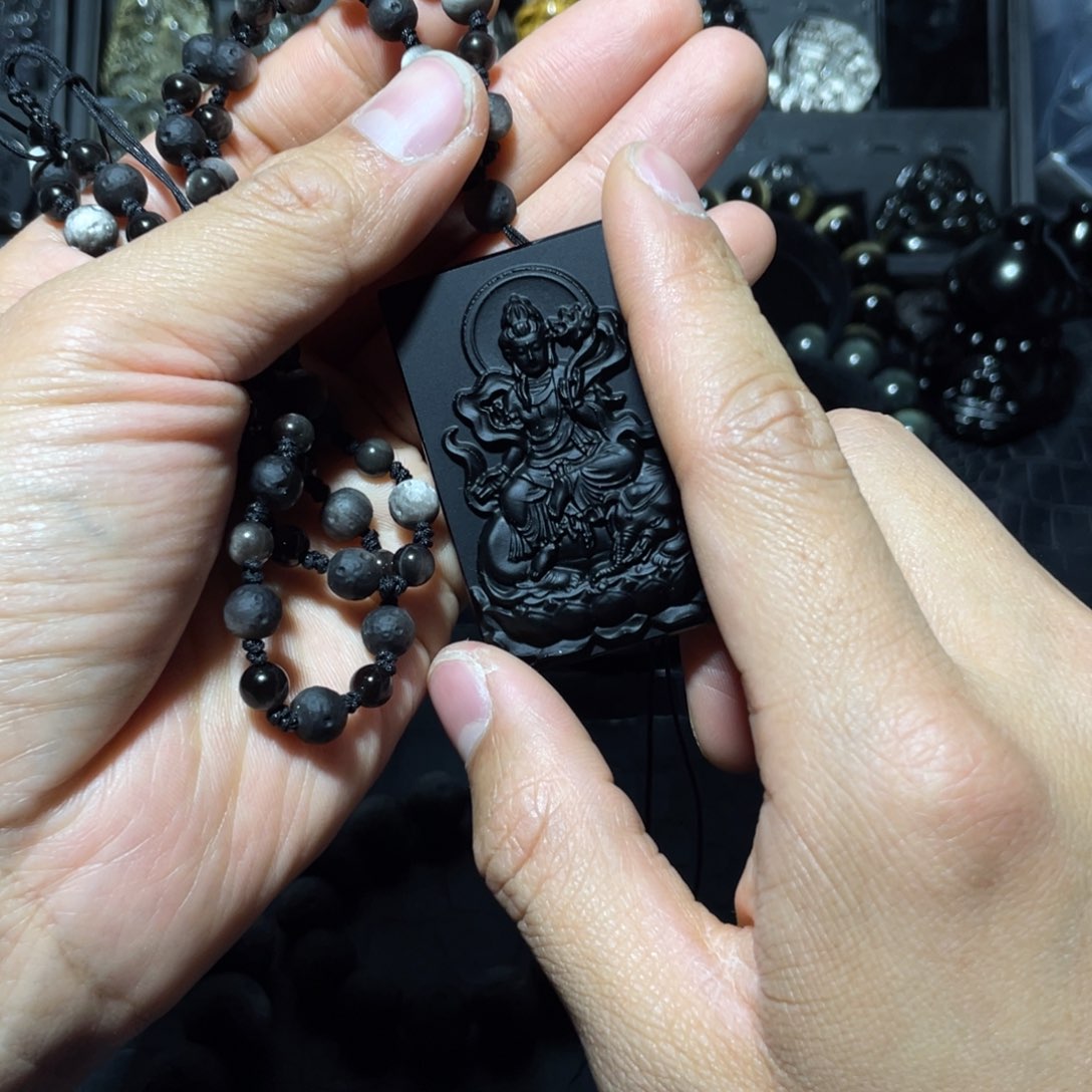 黑曜岩珠宝奇石未镶嵌袁*生