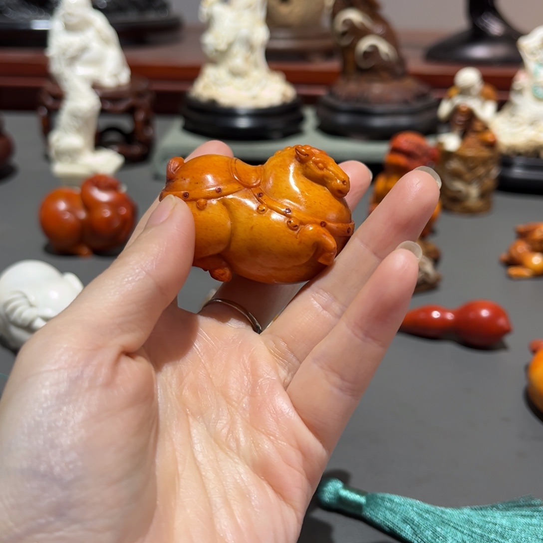 豆***度吊坠鹿骨鹿角工艺品摆件