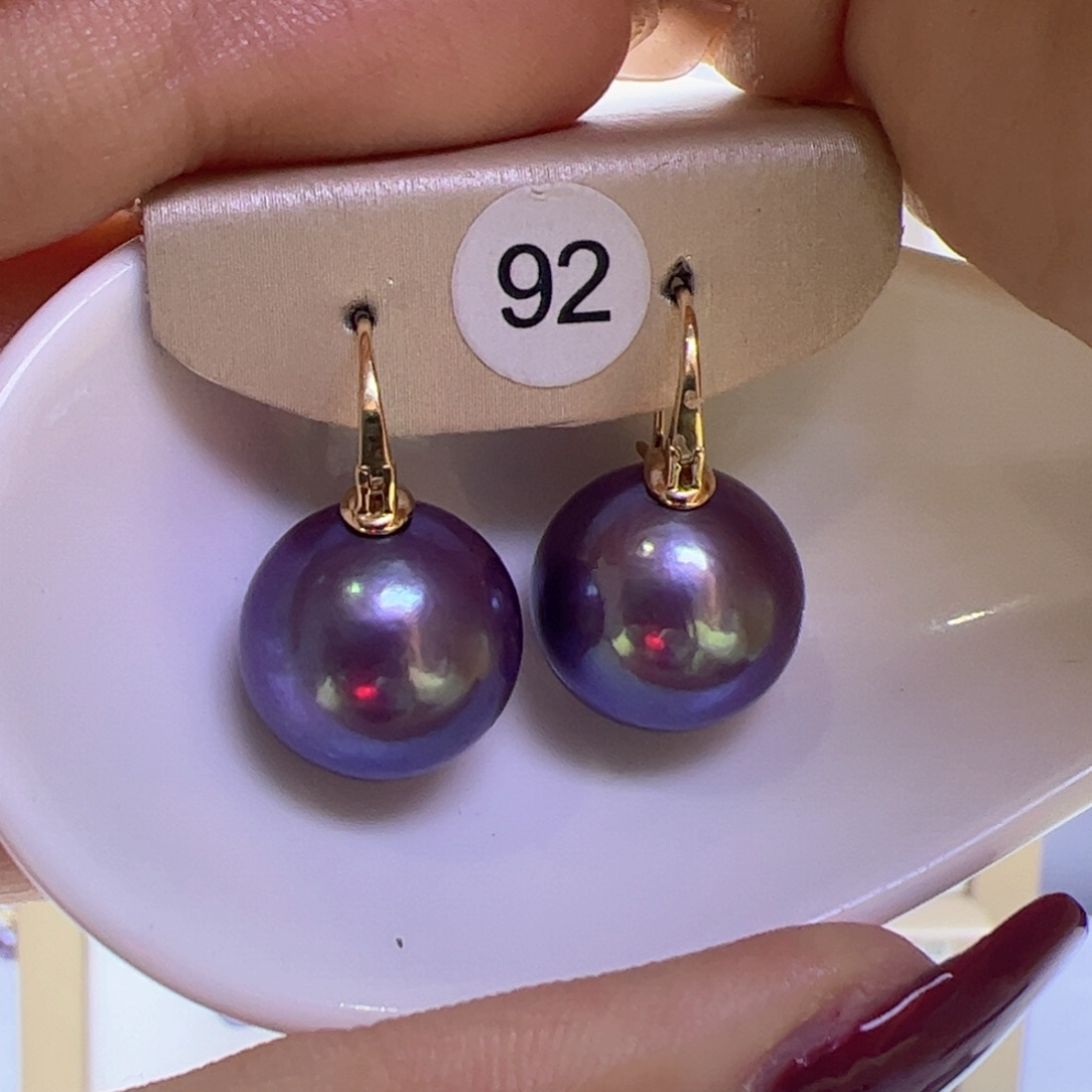 淡水珍珠耳饰18K金镶嵌