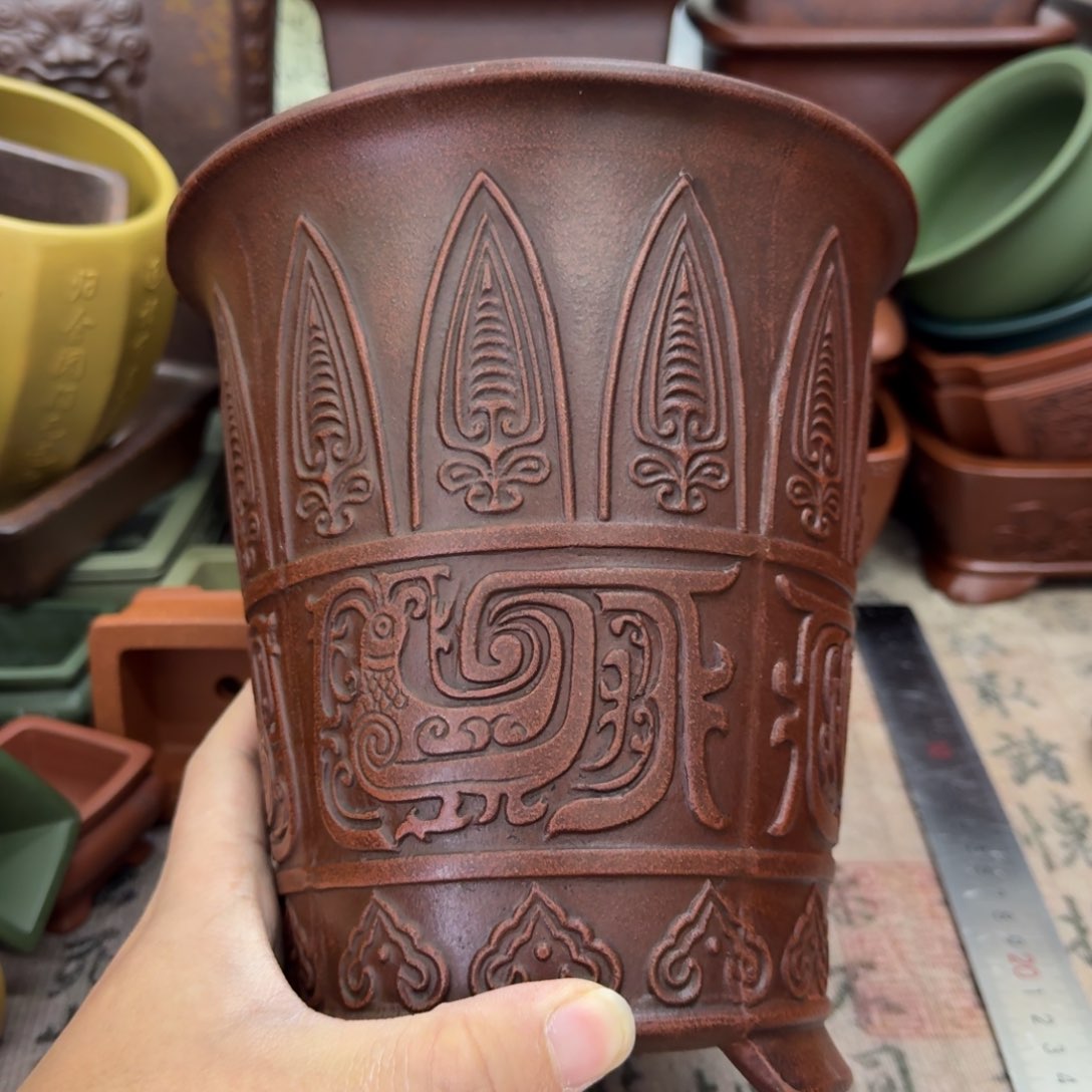 紫砂花盆宜兴紫砂正品15x18.5