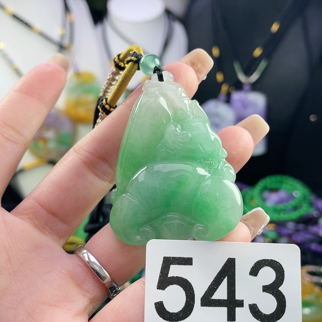 翡翠未镶嵌吊坠(赠链)