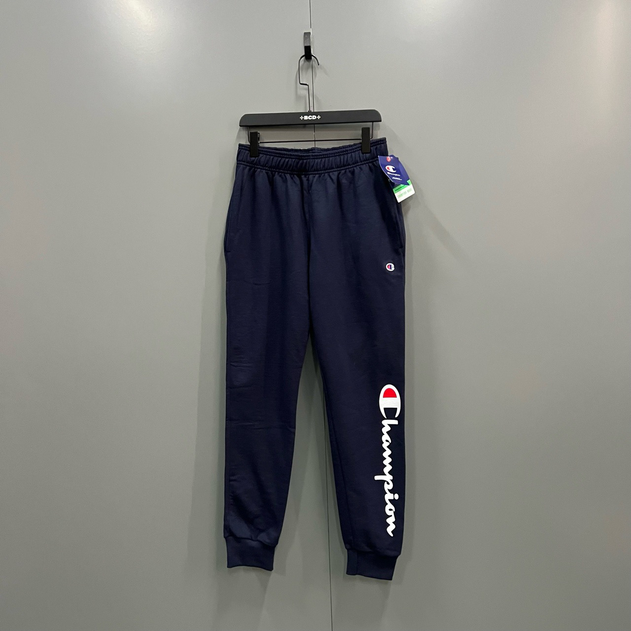 99新 Champion （cc1）藏青色草写印花长裤 M码/吊牌 bc012555