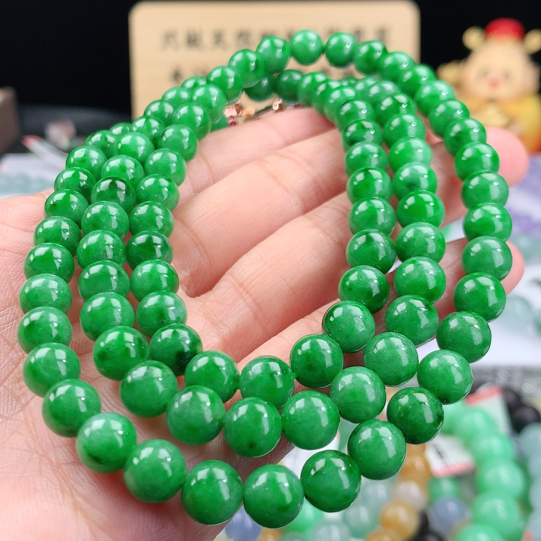 翡翠手链未镶嵌卡7.5mm
