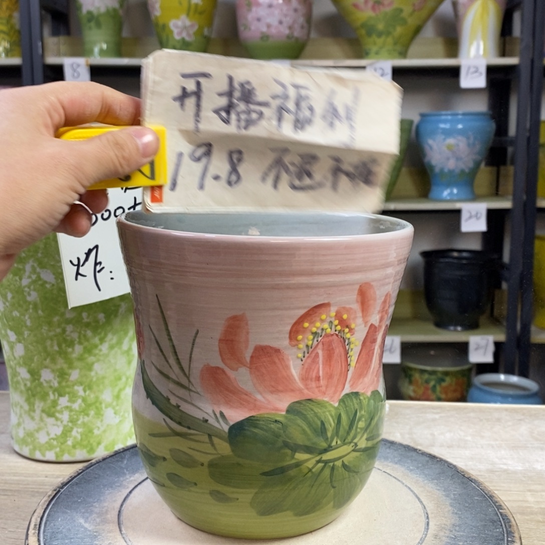 景德镇手工手绘陶瓷花盆
