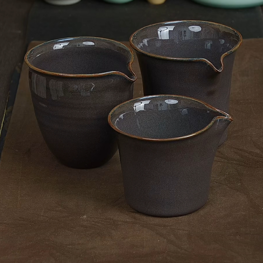紫雀羽公道严卫恩青瓷功夫茶壶手工分茶器复古茶具盖杯