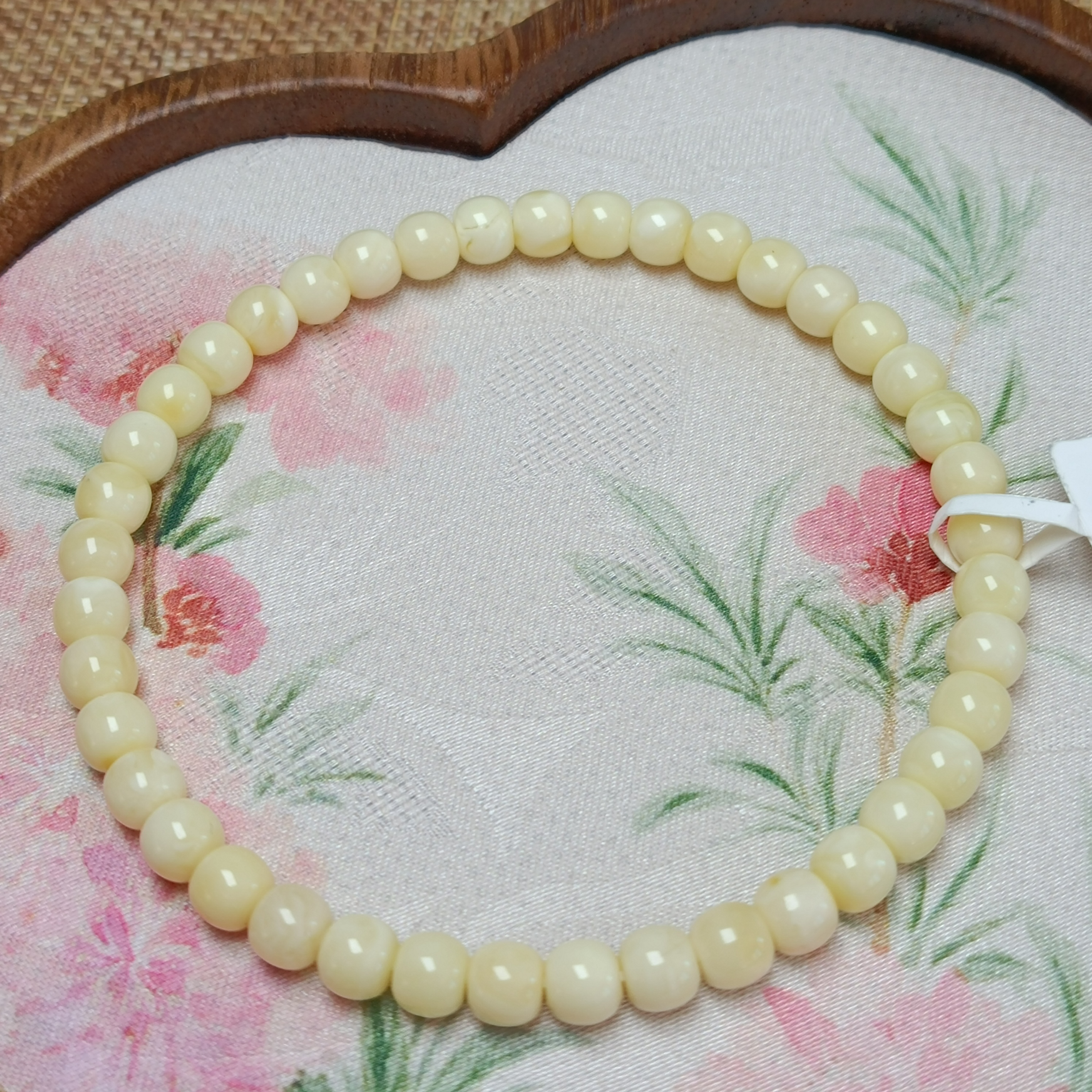 5.3天然蜜蜡糯白老型手串~俄料原矿~精品小高货~5525