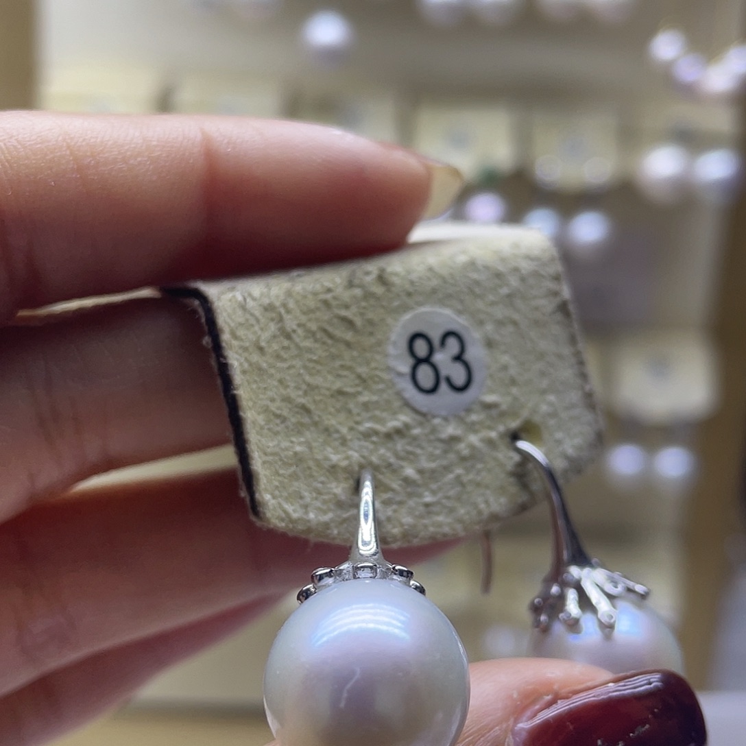 淡水珍珠耳饰银S925镶嵌