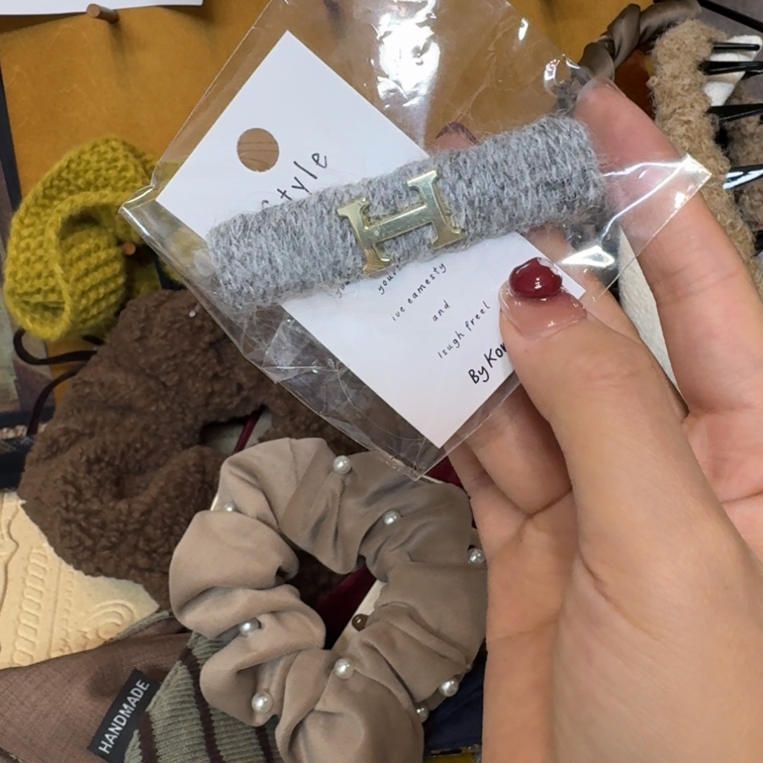 布艺铁合金H灰色拜拜夹