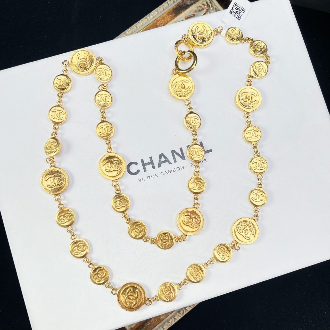 95新 Chanel/香奈儿 柚礼/香奈儿素金满金币项链lz508250