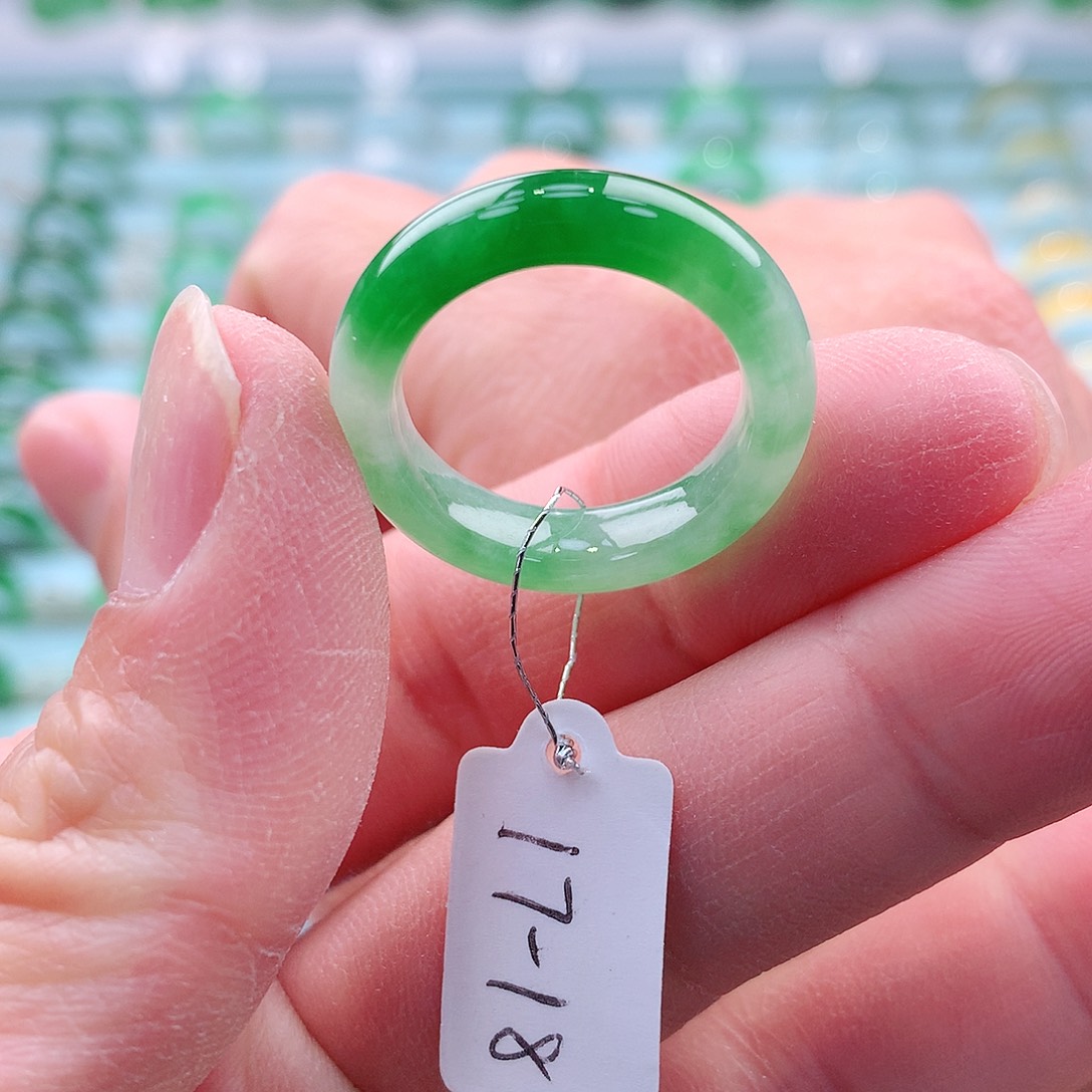 翡翠戒指未镶嵌A货缅甸翡翠