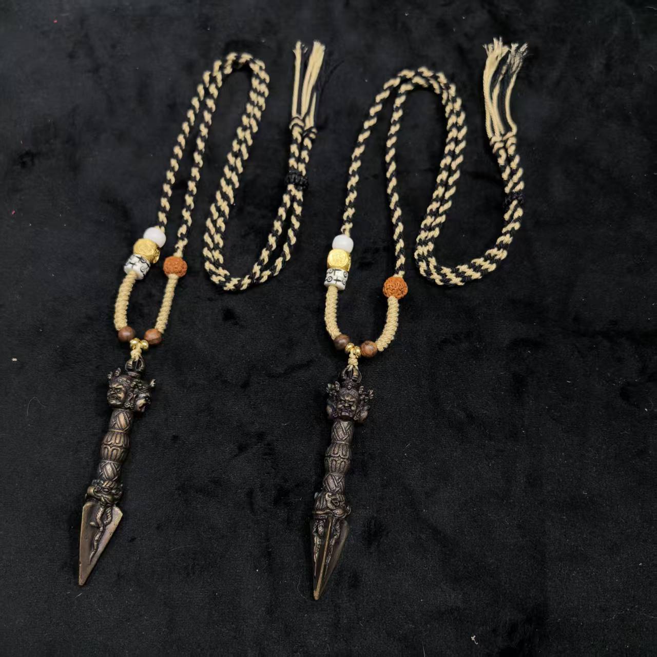 【曹美丽精选】H28396-铜饰品脖挂（金刚杵）-多样性发其一-7*75mm