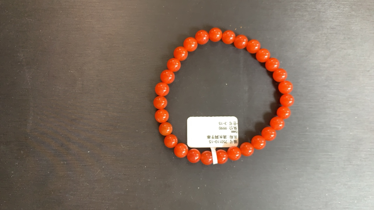 天然原矿南红手串滴水洞6mm