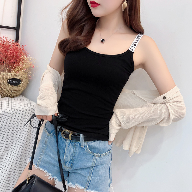 外穿无袖女吊带洋气韩国背心时尚上衣修身T恤网红时髦短袖内搭