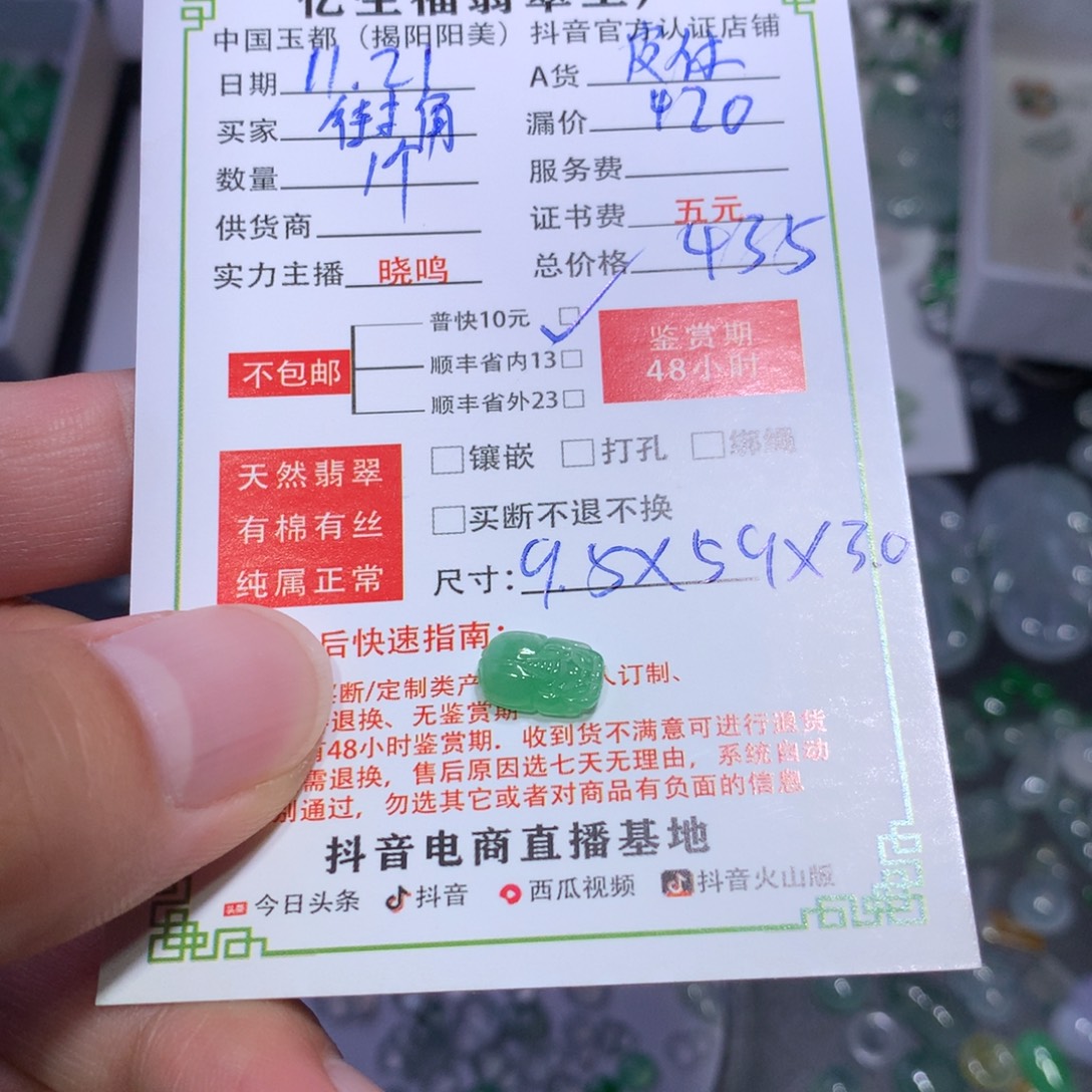 街***角翡翠未镶嵌颈饰貔貅