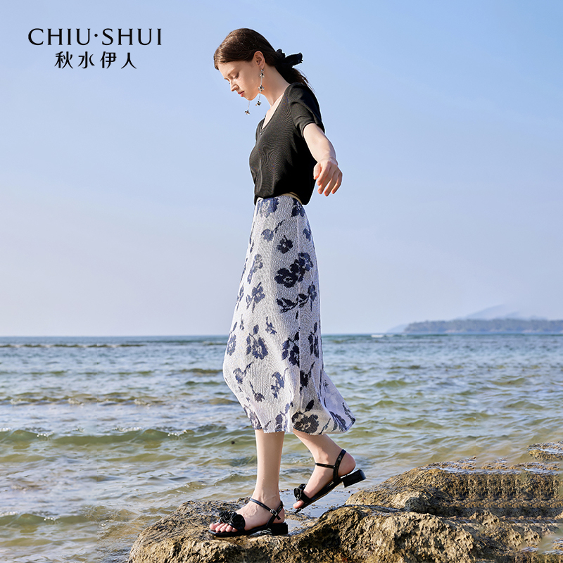 【初依】秋水伊人T恤套装新款女针织两件套624204B010485