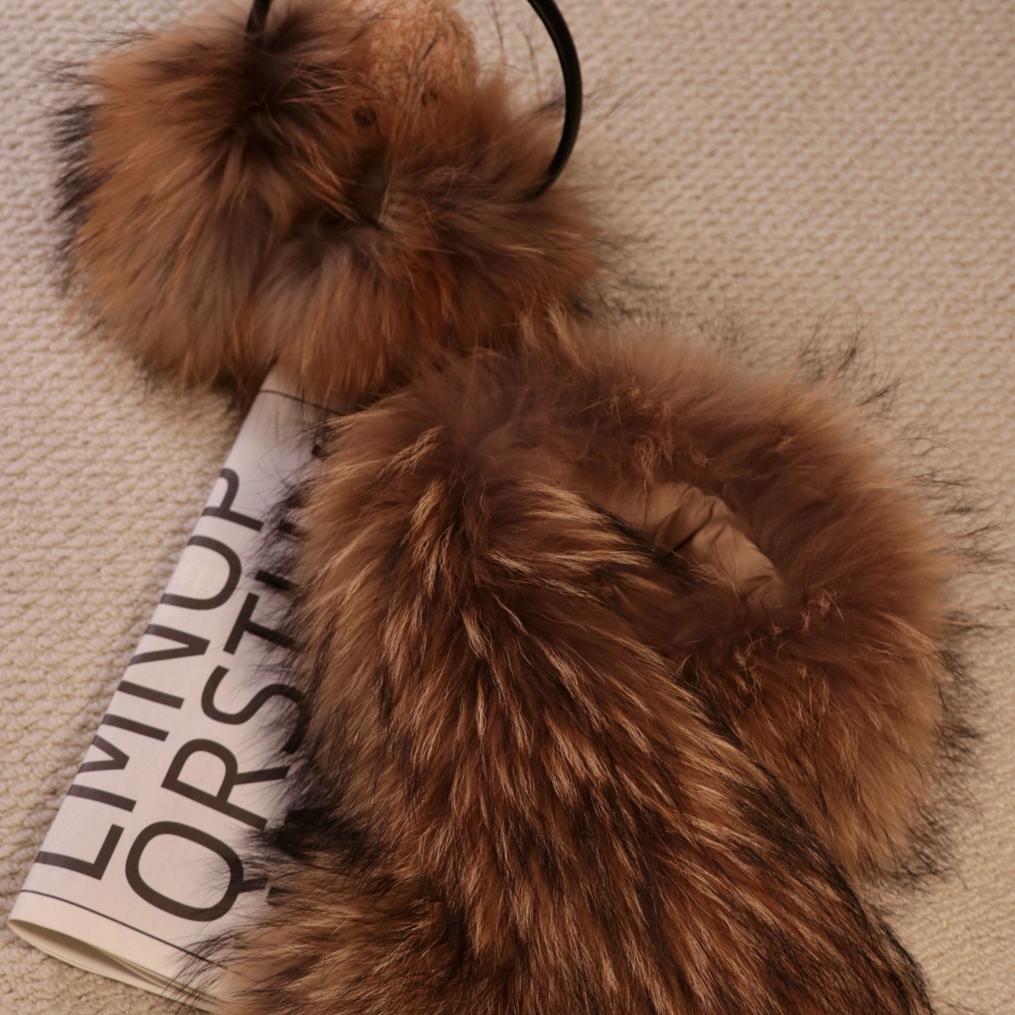 冬日氛围真貉子毛毛耳罩+围脖冬季保暖耳套毛绒显脸小