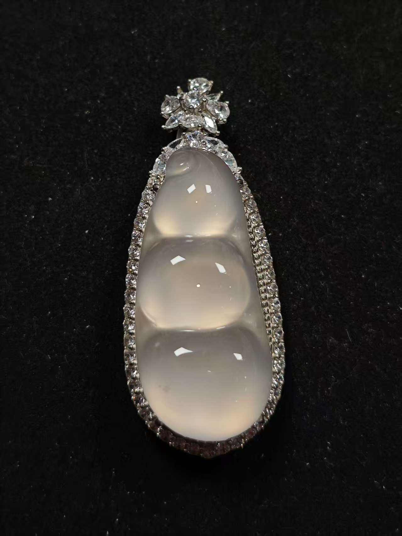  ＜石韵Tｏｎｅ＞天然俄料石英质玉豪镶超大毛衣链福豆