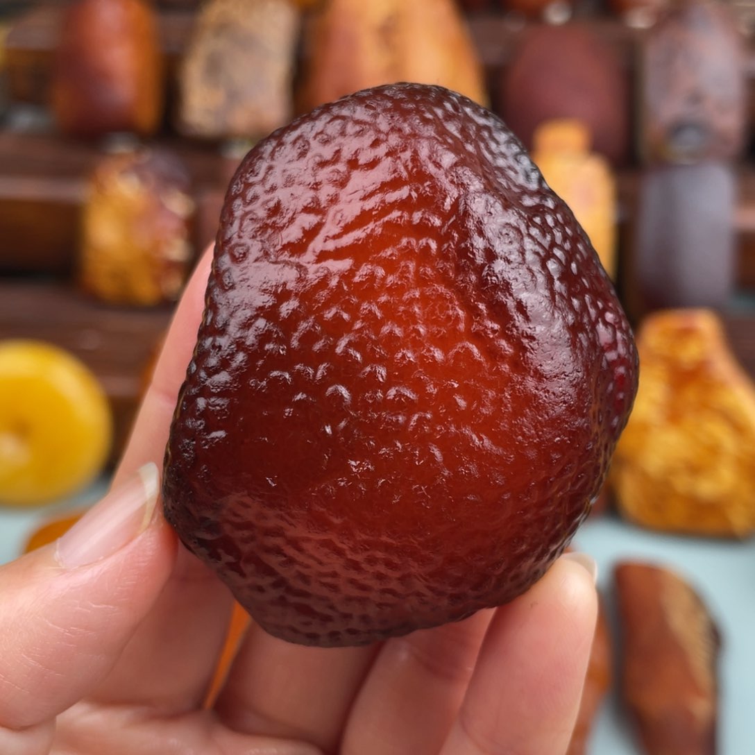 定制琥珀未镶嵌蜜蜡荔枝皮吊坠