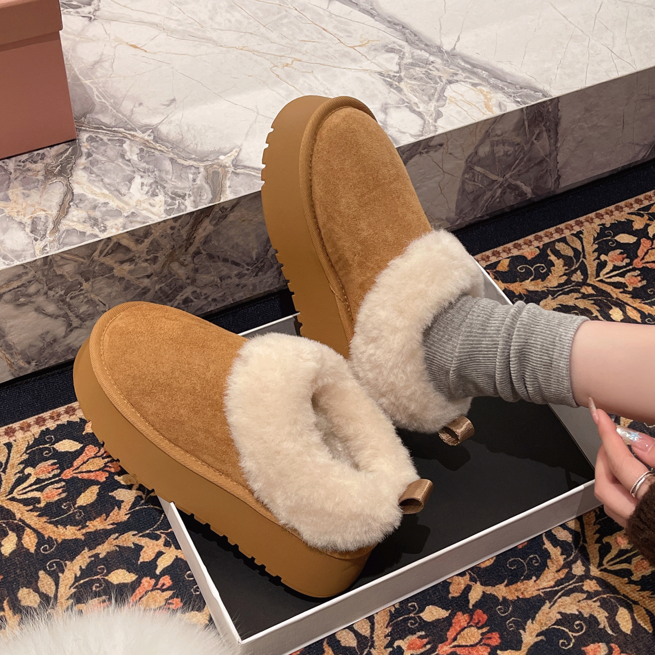 （工厂直发）厚底增高保暖雪地靴女2025新款冬季加绒女鞋