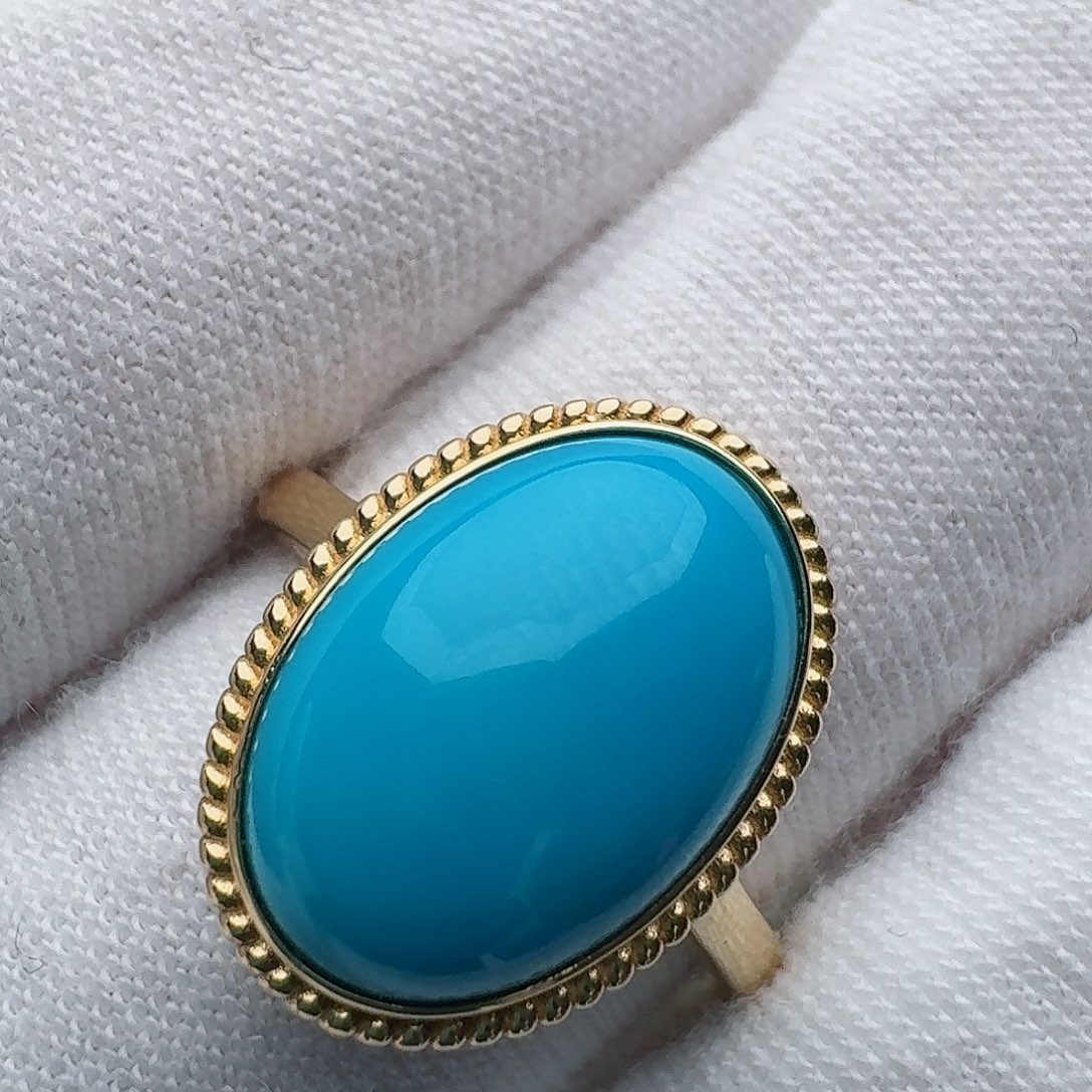 绿松石18K金镶嵌戒指