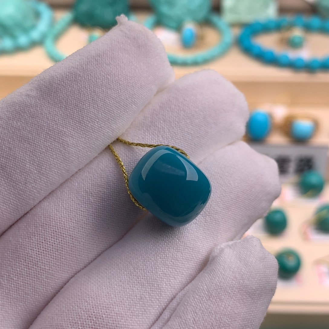 绿松石珠宝奇石未镶嵌14.9×12